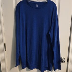 Athletic Works Blue Long Sleeve Tee Soft Lightweight Crew Neck